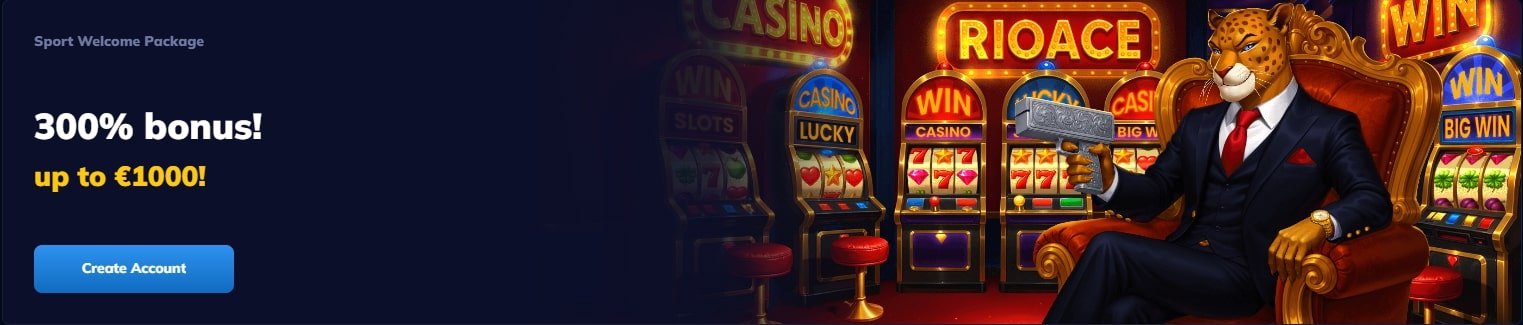 RioAce Sportsbook Welcome Bonus - 300% up to €1000