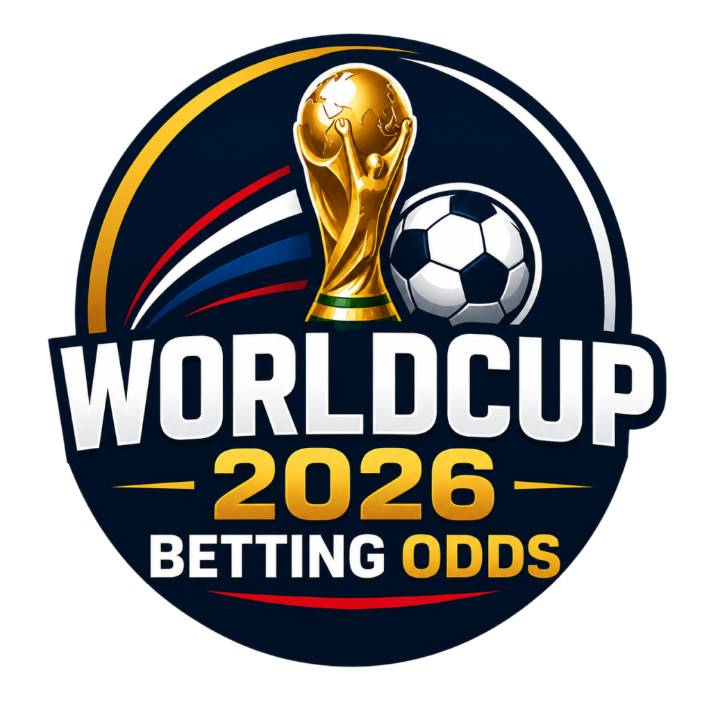World Cup 2026 betting odds, FIFA World Cup 2026 sportsbook odds comparison, best World Cup 2026 sportsbooks and top betting sites showing odds tables and tournament predictions